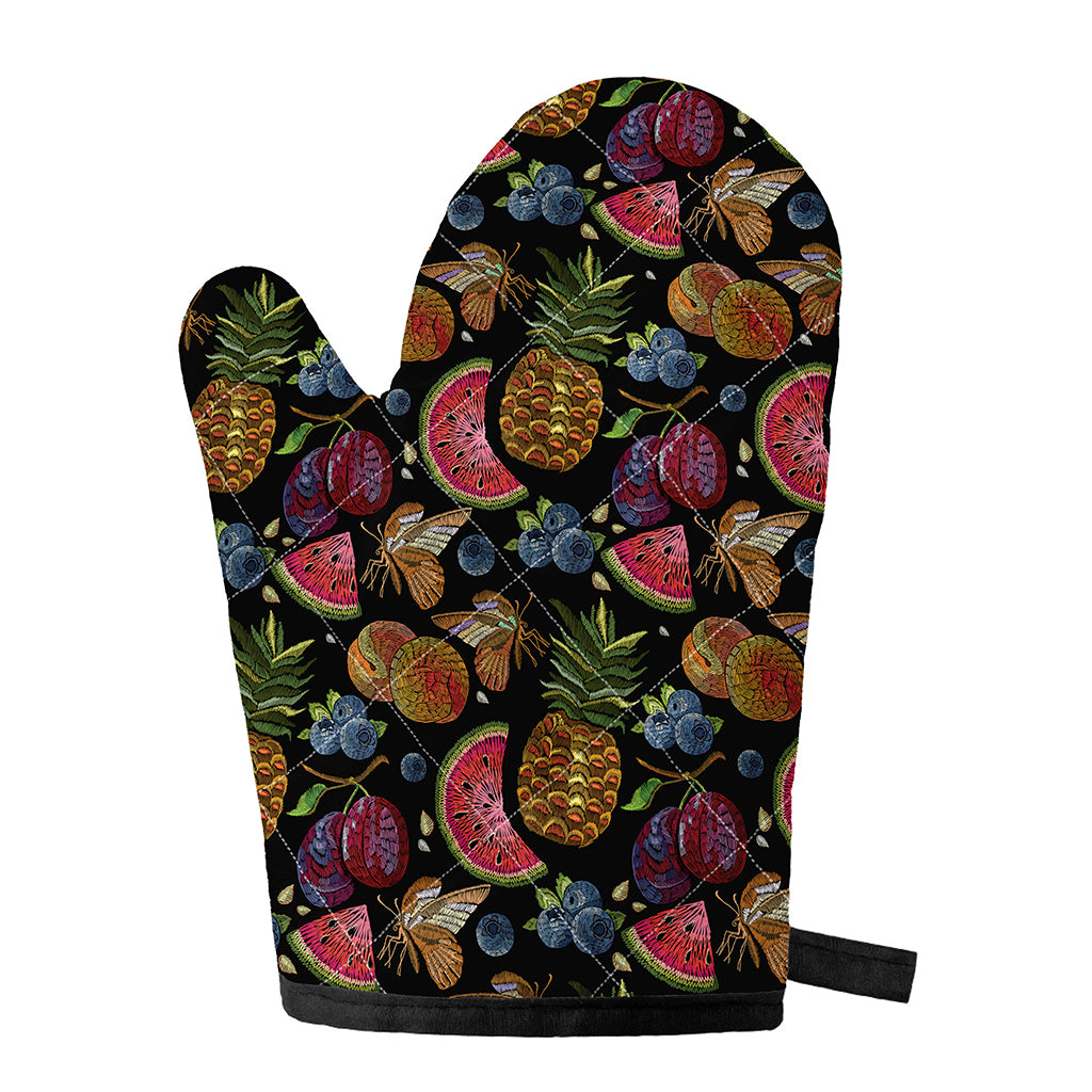 Embroidery Tropical Pattern Print Single Oven Mitt