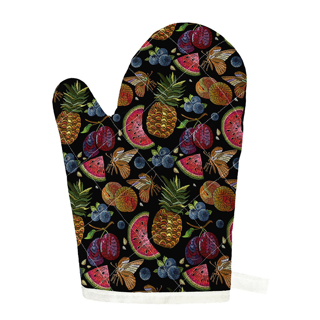 Embroidery Tropical Pattern Print Single Oven Mitt
