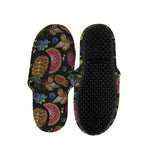 Embroidery Tropical Pattern Print Slippers