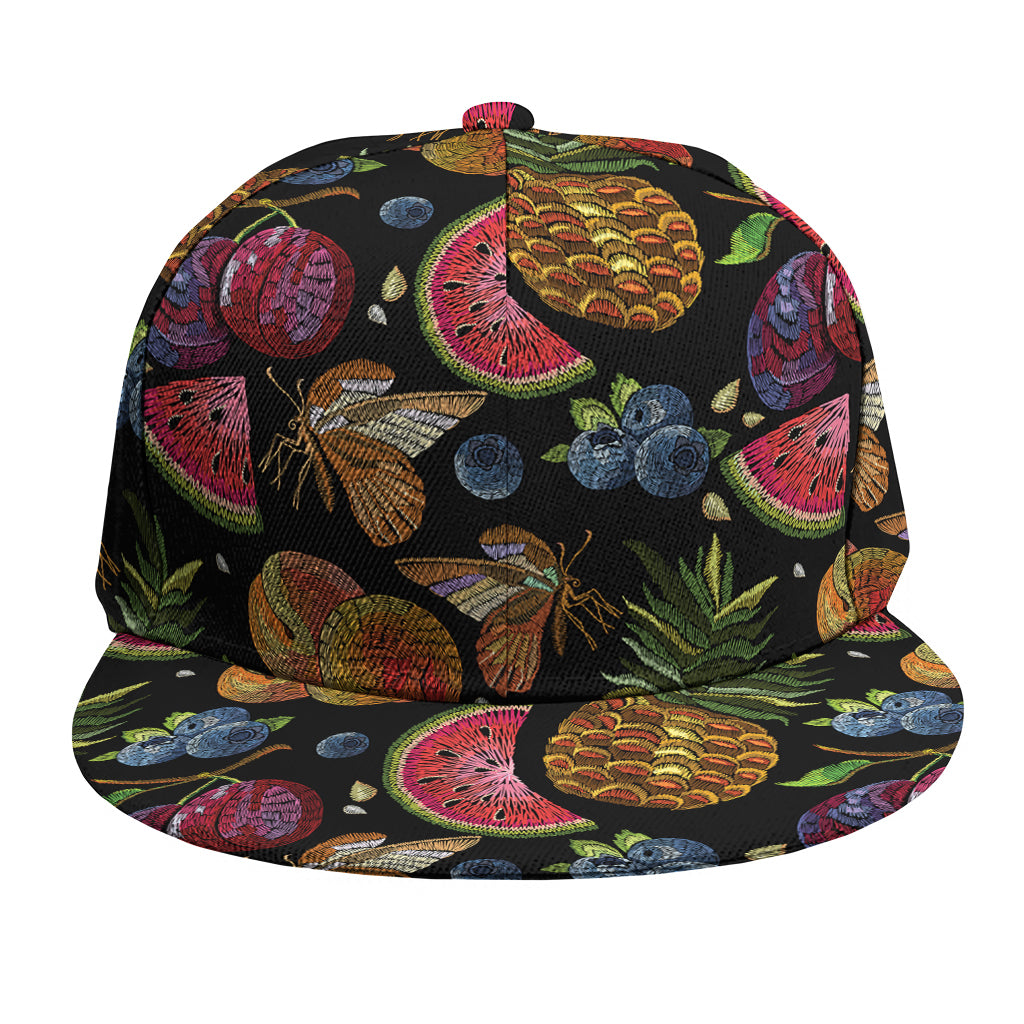Embroidery Tropical Pattern Print Snapback Cap
