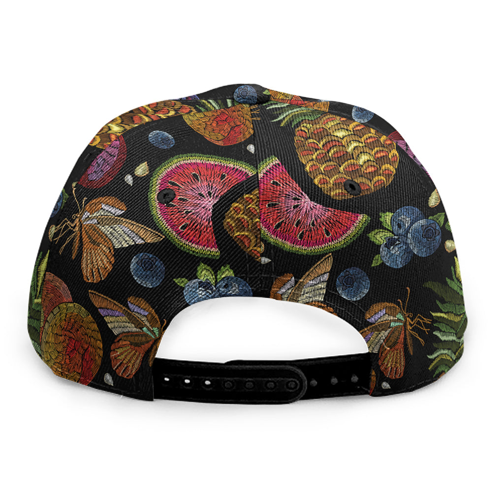 Embroidery Tropical Pattern Print Snapback Cap