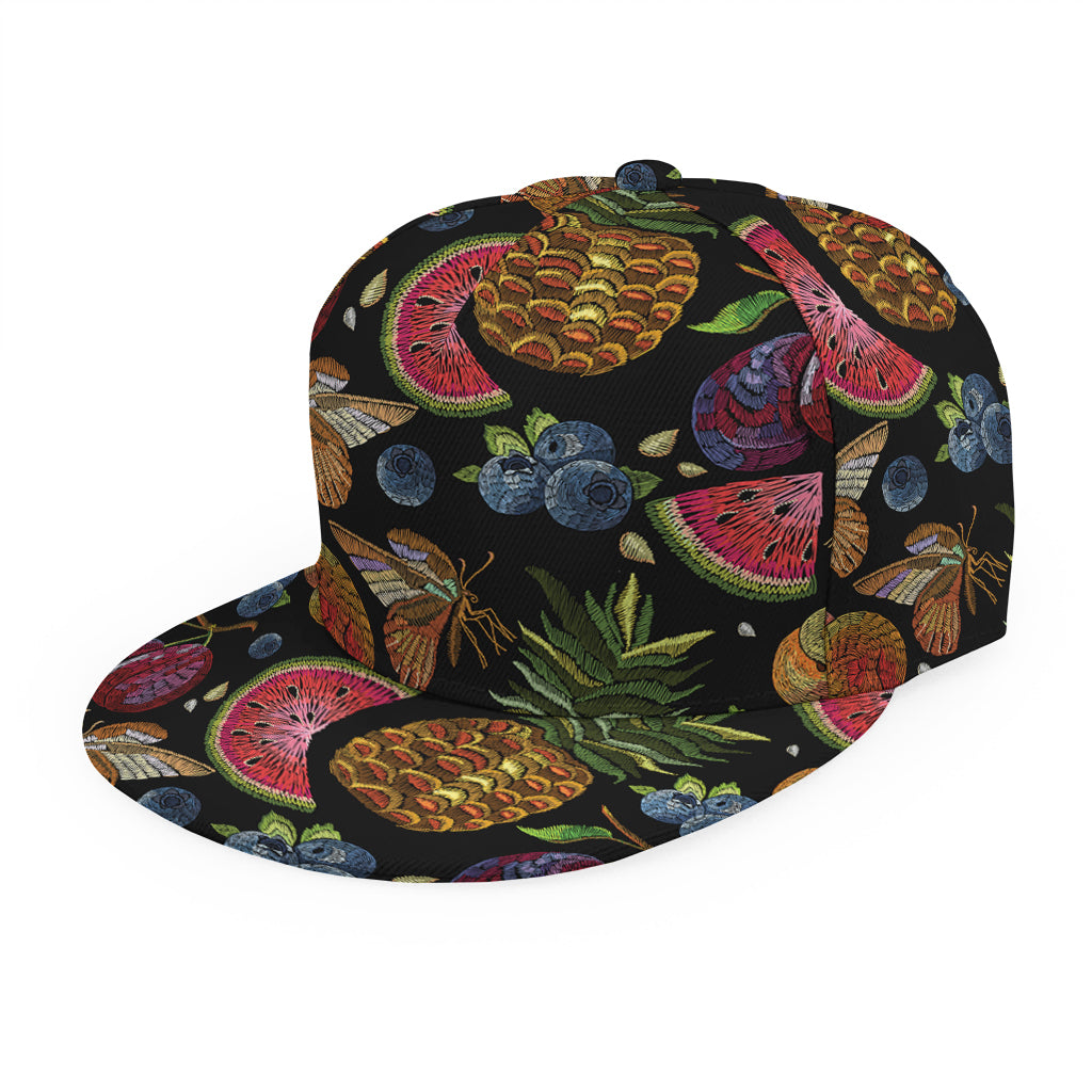 Embroidery Tropical Pattern Print Snapback Cap