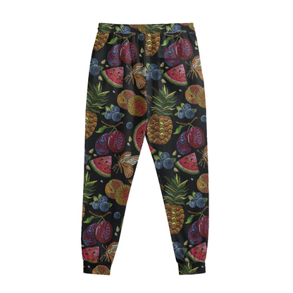Embroidery Tropical Pattern Print Sweatpants
