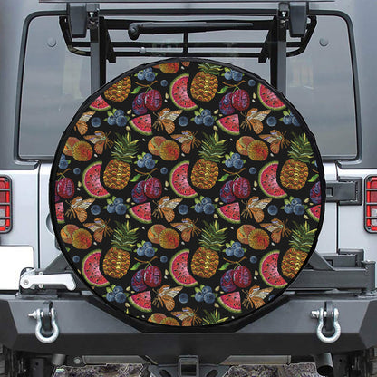 Embroidery Tropical Pattern Print Tire Cover