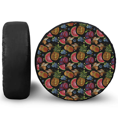 Embroidery Tropical Pattern Print Tire Cover