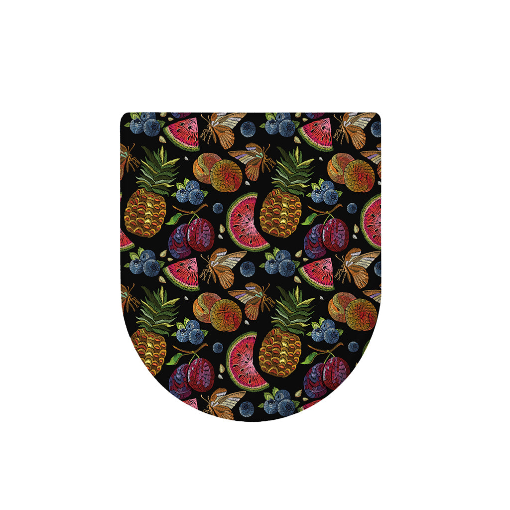 Embroidery Tropical Pattern Print Toilet Lid Cover