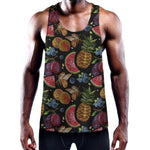 Embroidery Tropical Pattern Print Training Tank Top