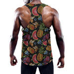 Embroidery Tropical Pattern Print Training Tank Top
