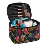 Embroidery Tropical Pattern Print Travel Makeup Bag