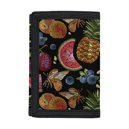 Embroidery Tropical Pattern Print Trifold Wallet