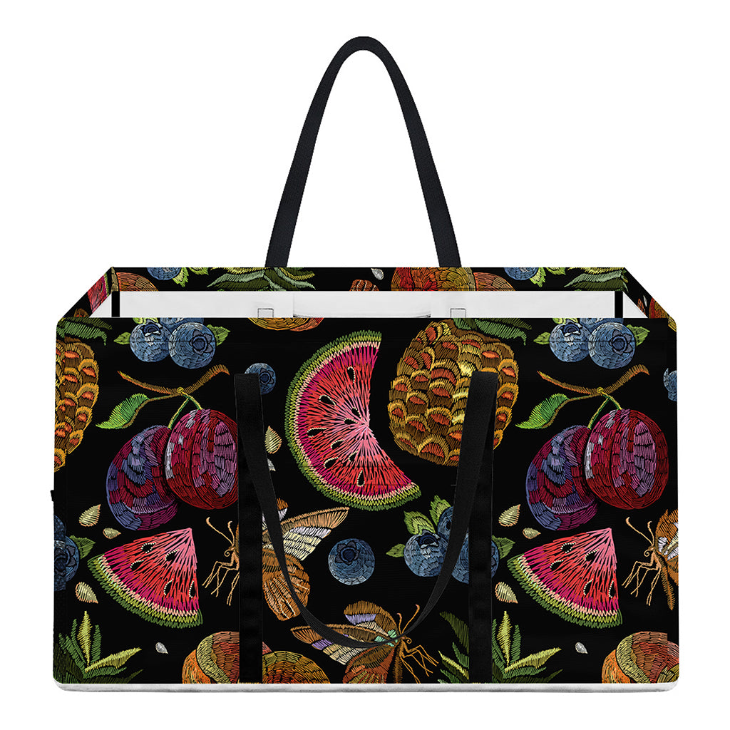 Embroidery Tropical Pattern Print Utility Tote Bag