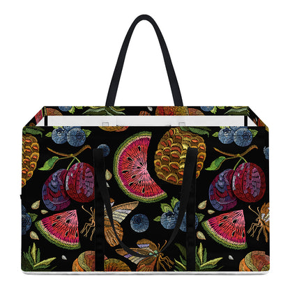 Embroidery Tropical Pattern Print Utility Tote Bag