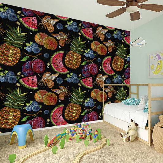 Embroidery Tropical Pattern Print Wall Sticker