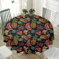 Embroidery Tropical Pattern Print Waterproof Round Tablecloth