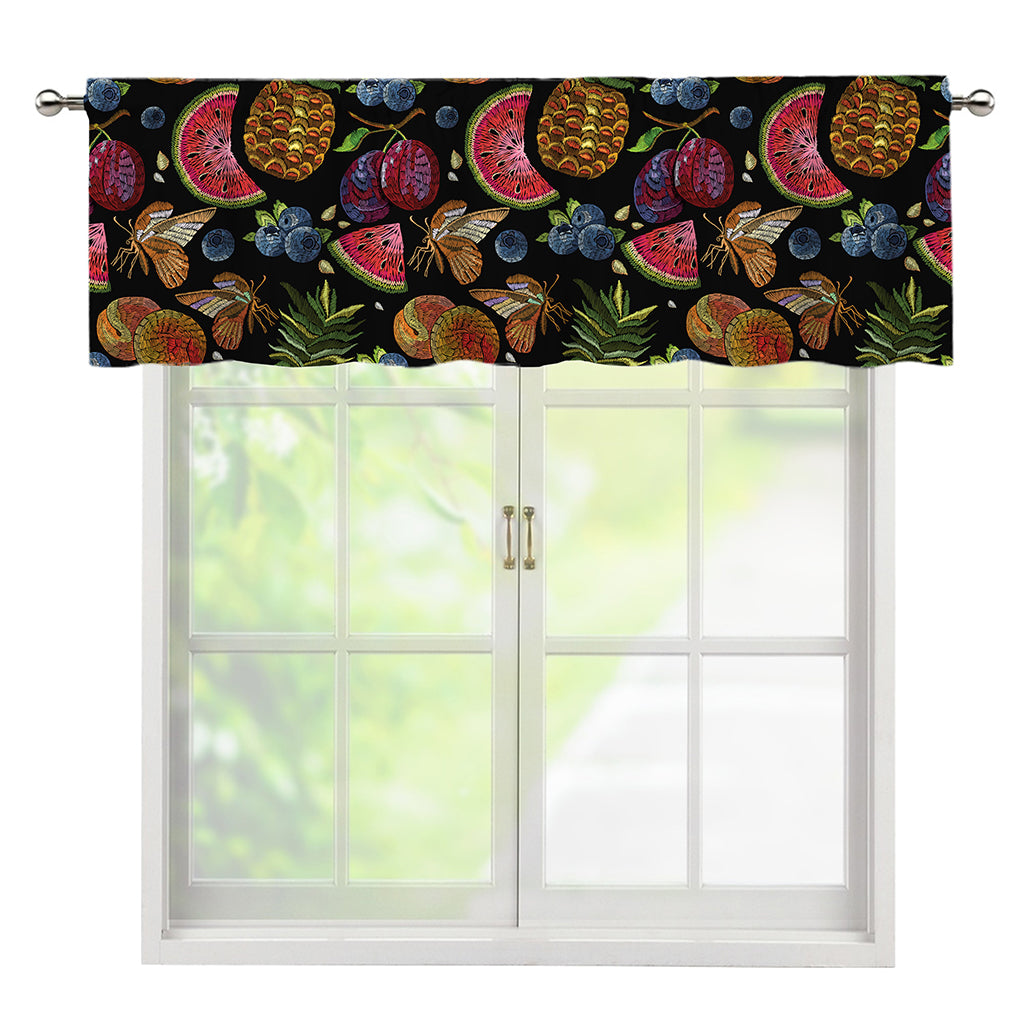 Embroidery Tropical Pattern Print Window Valance