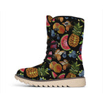 Embroidery Tropical Pattern Print Winter Boots