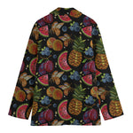 Embroidery Tropical Pattern Print Women's Cotton Blazer
