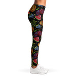 Embroidery Tropical Pattern Print Women's Leggings
