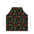Embroidery Tulip Pattern Print Adjustable Apron