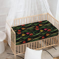 Embroidery Tulip Pattern Print Baby Crib Sheet