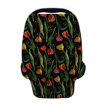 Embroidery Tulip Pattern Print Baby Seat Cover
