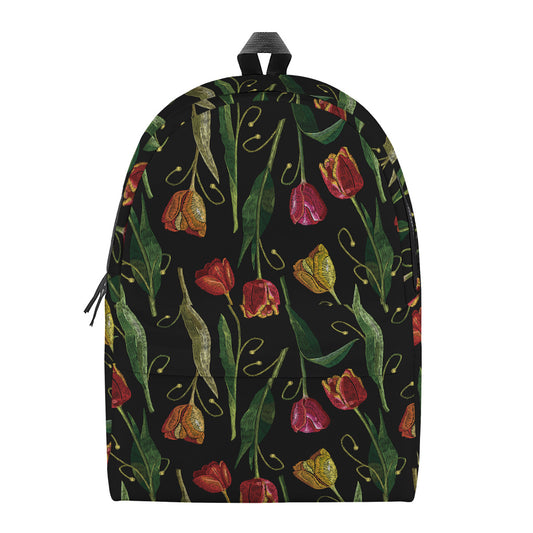 Embroidery Tulip Pattern Print Backpack