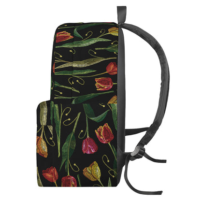 Embroidery Tulip Pattern Print Backpack