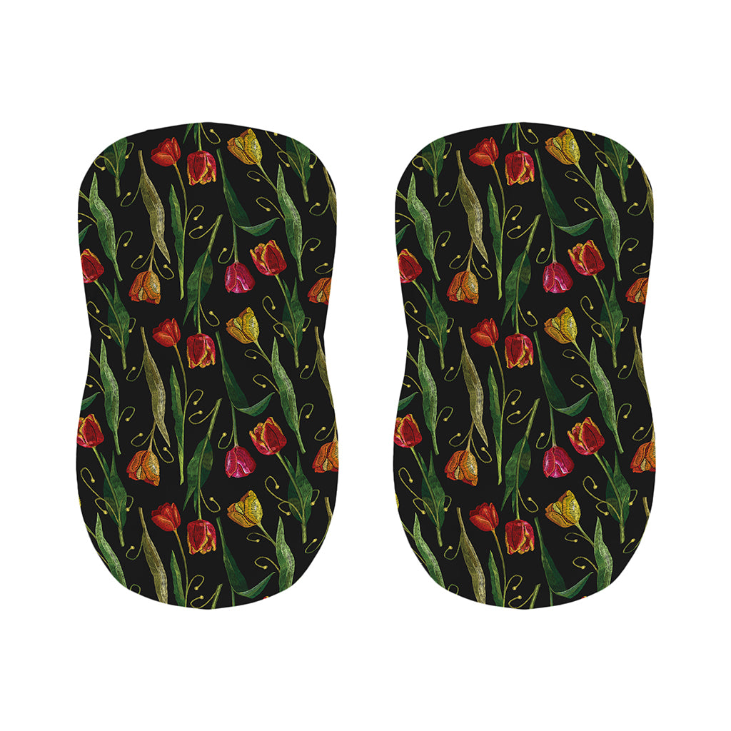 Embroidery Tulip Pattern Print Bar Stool Covers