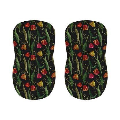 Embroidery Tulip Pattern Print Bar Stool Covers