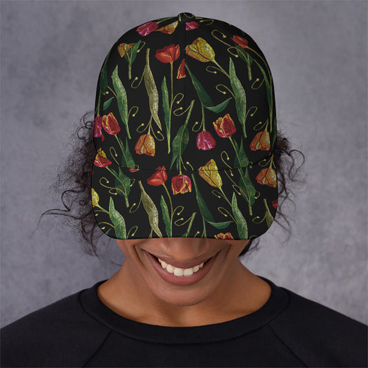 Embroidery Tulip Pattern Print Baseball Cap