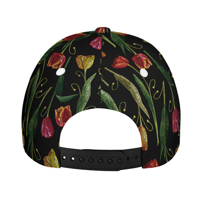 Embroidery Tulip Pattern Print Baseball Cap
