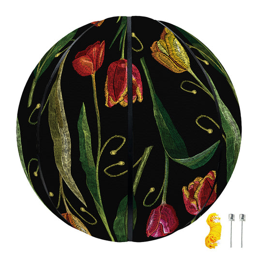 Embroidery Tulip Pattern Print Basketball