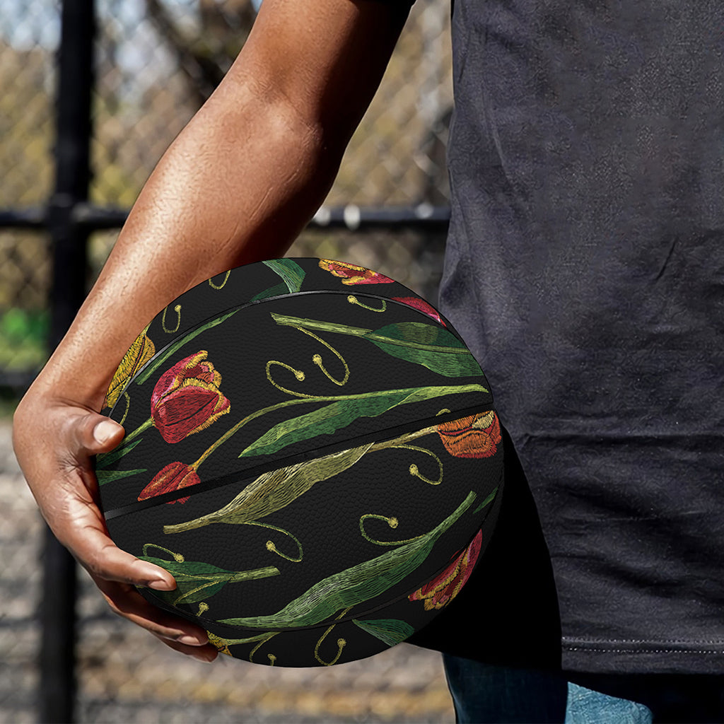 Embroidery Tulip Pattern Print Basketball