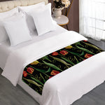 Embroidery Tulip Pattern Print Bed Runner