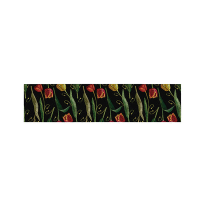 Embroidery Tulip Pattern Print Bed Runner