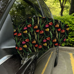Embroidery Tulip Pattern Print Car Side Mirror Covers