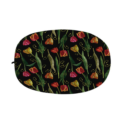 Embroidery Tulip Pattern Print Car Side Mirror Covers