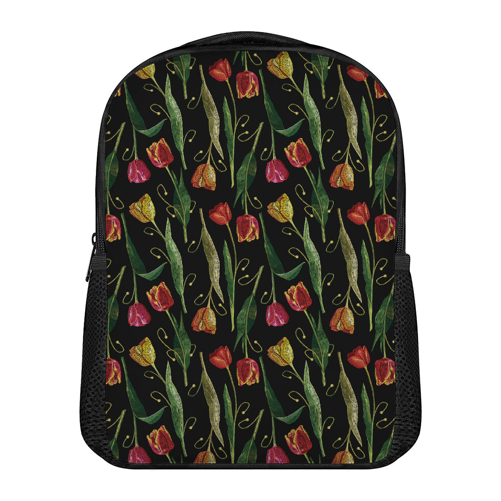 Embroidery Tulip Pattern Print Casual Backpack