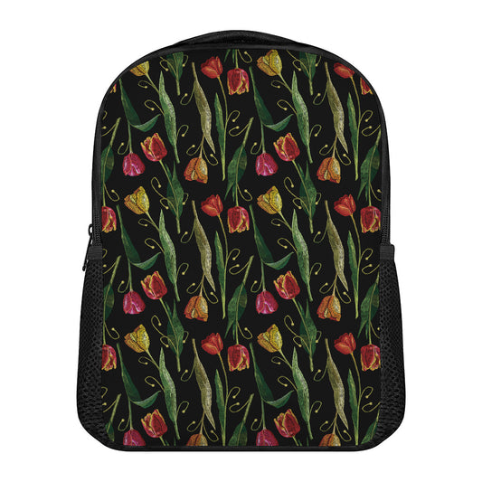 Embroidery Tulip Pattern Print Casual Backpack