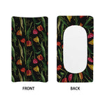 Embroidery Tulip Pattern Print Changing Pad Cover