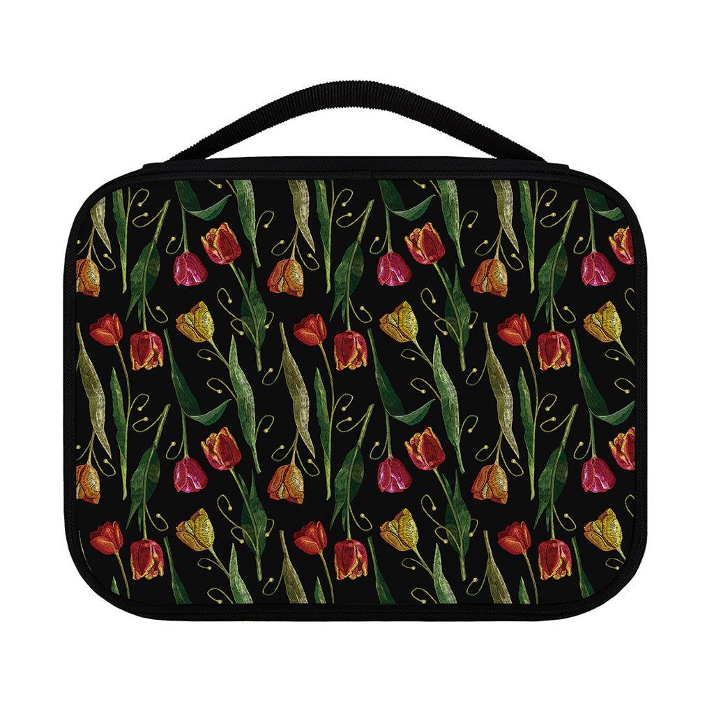 Embroidery Tulip Pattern Print Classic Bible Case