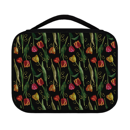 Embroidery Tulip Pattern Print Classic Bible Case