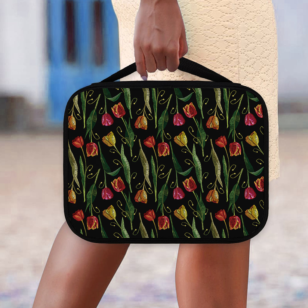 Embroidery Tulip Pattern Print Classic Bible Case