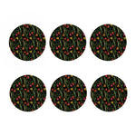 Embroidery Tulip Pattern Print Coaster Set