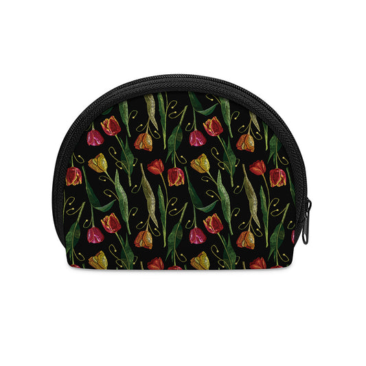 Embroidery Tulip Pattern Print Coin Purse