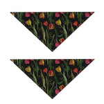Embroidery Tulip Pattern Print Dog Bandana