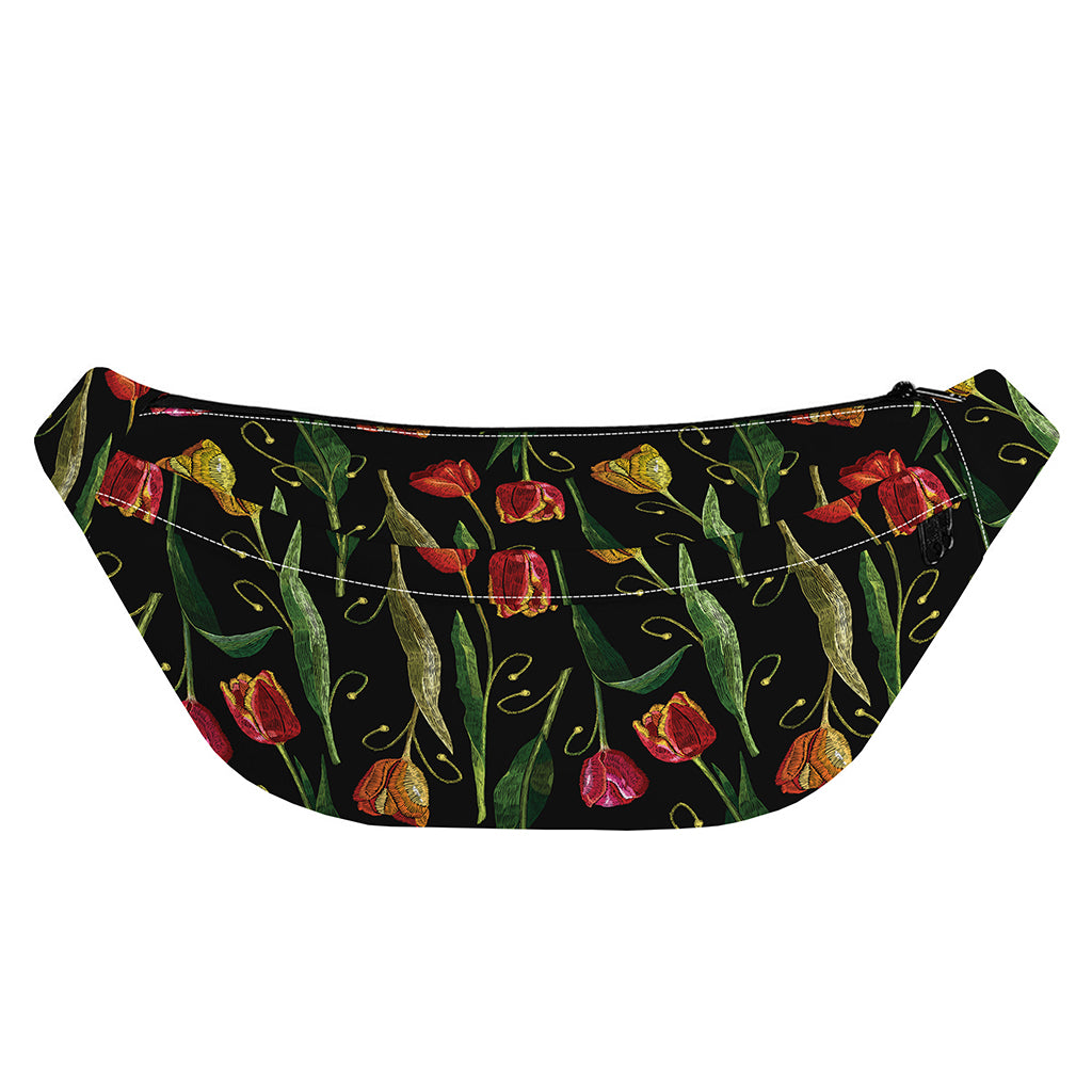 Embroidery Tulip Pattern Print Fanny Pack
