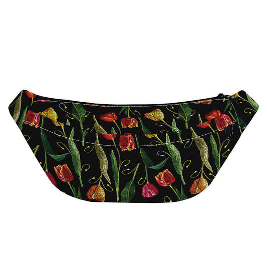 Embroidery Tulip Pattern Print Fanny Pack