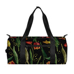 Embroidery Tulip Pattern Print Gym Bag