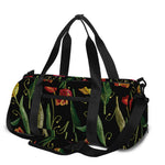 Embroidery Tulip Pattern Print Gym Bag